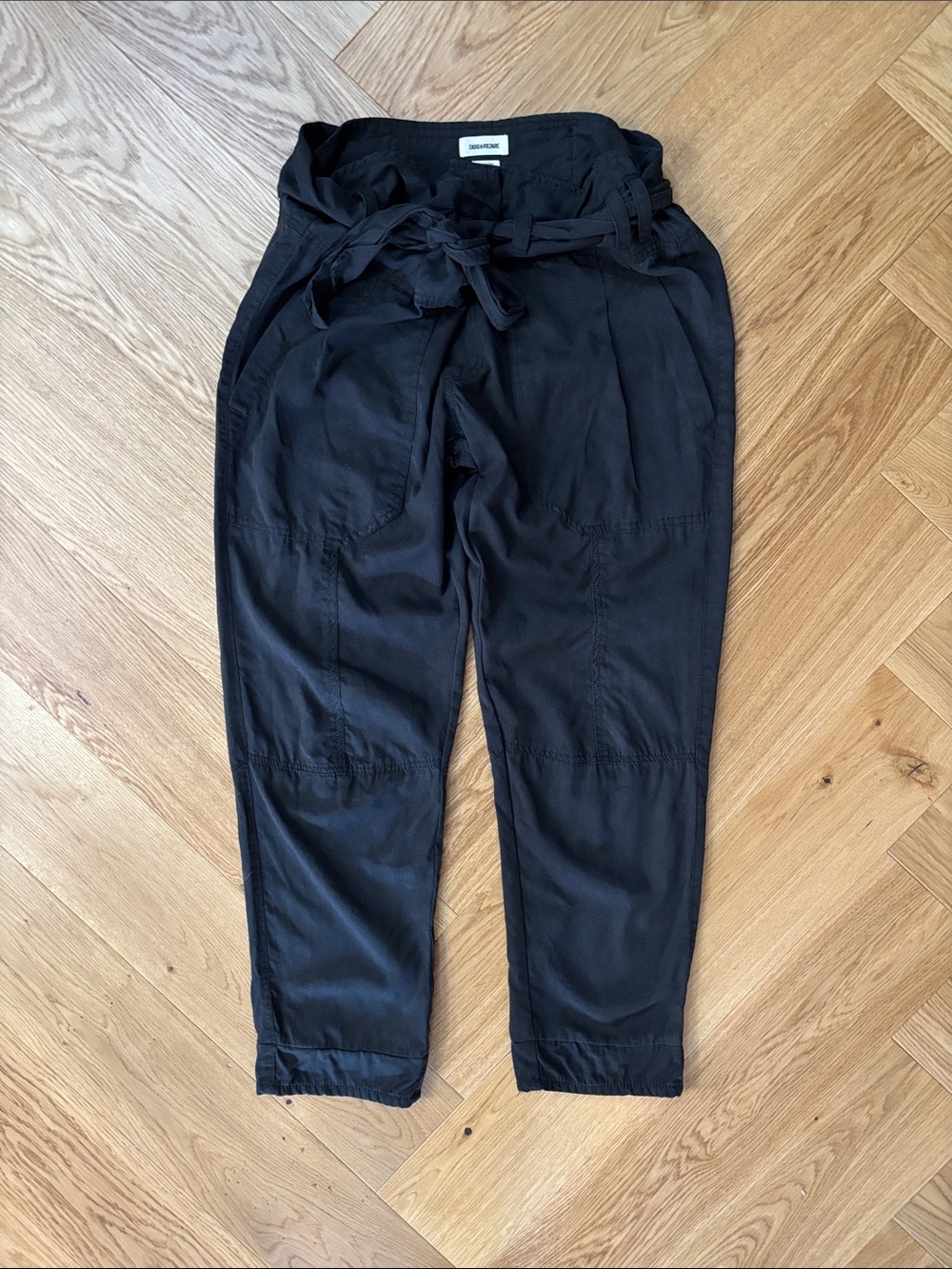 Zadig & Voltaire- Black Paperbag Waist Tie Pants